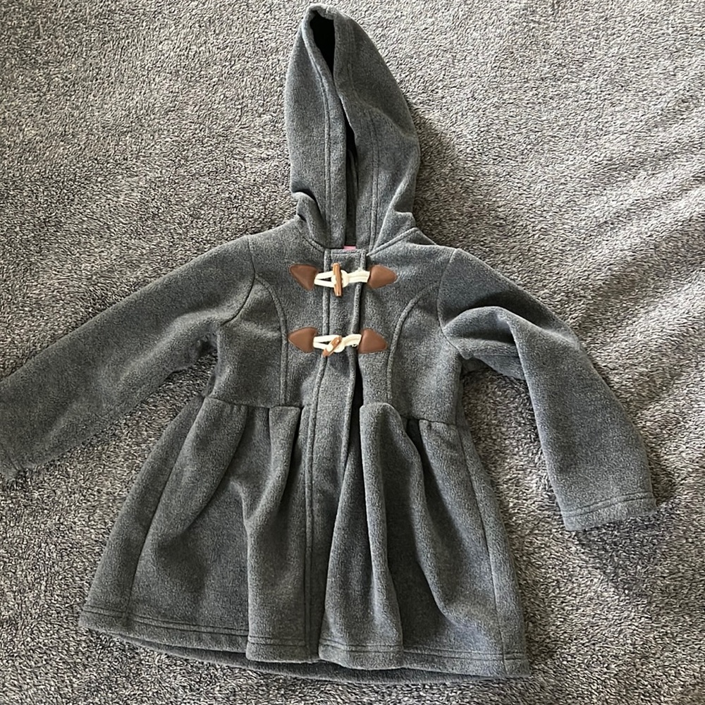 Child’s grey pea coat with adorable button closure